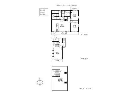 自由が丘クイーンホームズ(3SLDK/B1階)の間取り写真
