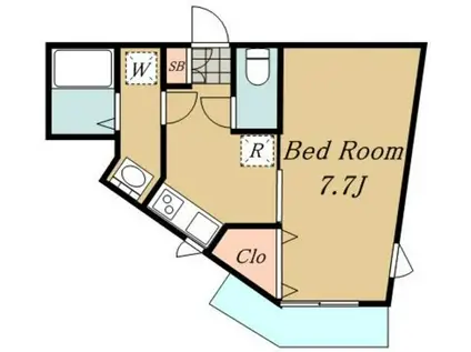 アイビースクエア新江古田(1K/1階)の間取り写真