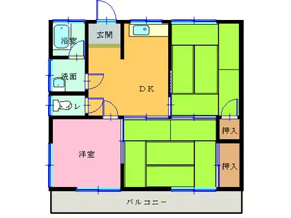 ロマーノハイツ加津佐A(3DK/2階)の間取り写真