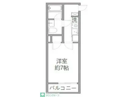 ウィングガーデン一ノ割(1K/2階)の間取り写真