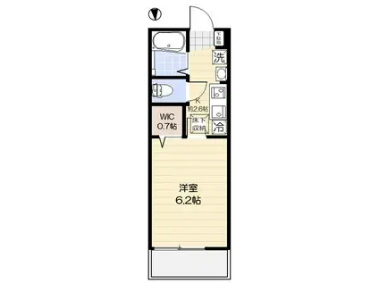 ルミエール赤羽(1K/1階)の間取り写真