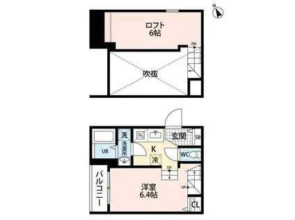 リブェール井尻(ワンルーム/2階)の間取り写真