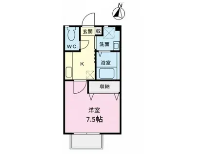 セレーナ上本郷B(1K/1階)の間取り写真