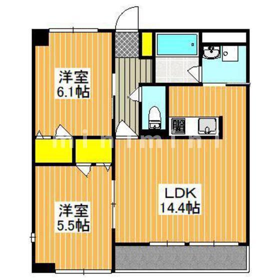 リーベVII(2LDK/3階)の間取り写真