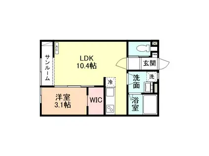 EARLS COURT II(1LDK/2階)の間取り写真