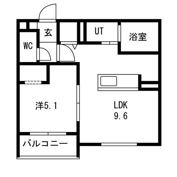 BON・ECLORE(1LDK/1階)の間取り写真