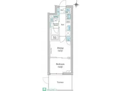 スタイリオ池上サウス(2K/1階)の間取り写真