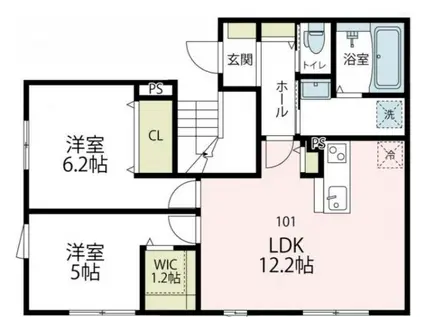 セントル ヴィラージュ(2LDK/1階)の間取り写真
