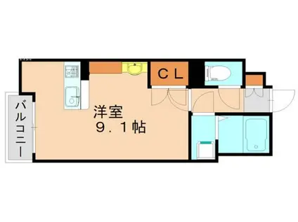 ミランダセレストIV(ワンルーム/1階)の間取り写真