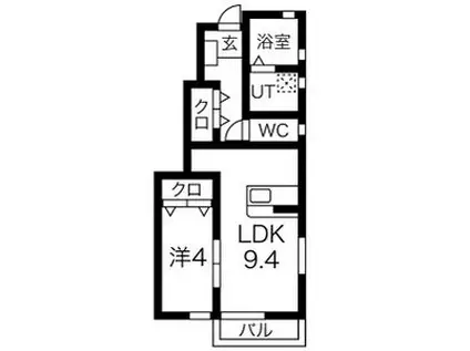 コスモス(1LDK/1階)の間取り写真