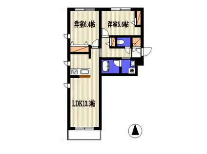 BIRTH MJ(2LDK/2階)の間取り写真