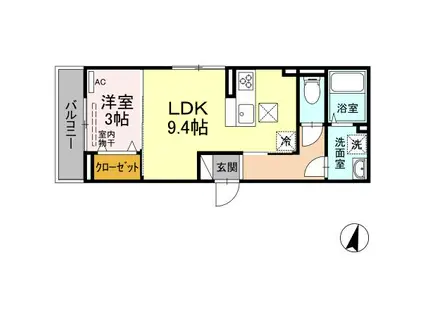 メゾン ド シュクレ(1LDK/1階)の間取り写真