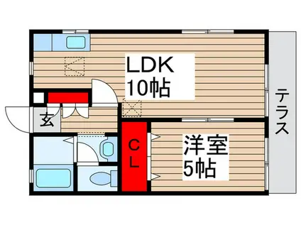 MKハイツ(1LDK/1階)の間取り写真