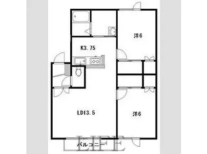 パークサイドコート(2LDK/2階)の間取り写真