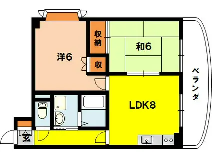 第7ミサワハウス(2LDK/3階)の間取り写真