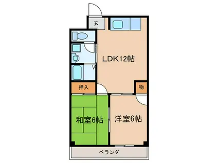 エステートOSM四番(2LDK/6階)の間取り写真