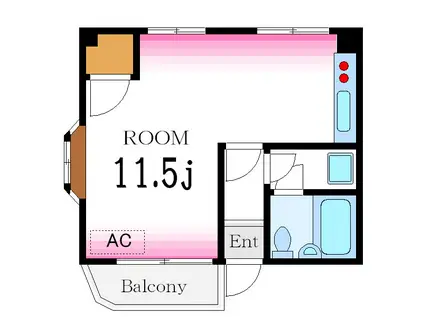 メゾンドローズ(ワンルーム/1階)の間取り写真