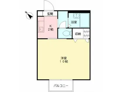 サンコート福島(1K/2階)の間取り写真