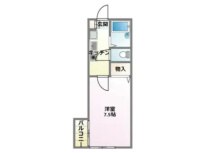 グリーンフラット日吉(1K/1階)の間取り写真