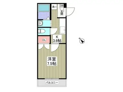 プチメゾンあさか(1K/1階)の間取り写真