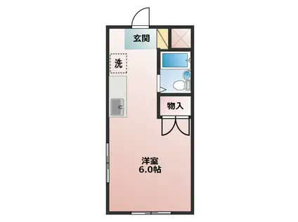 ガーデンハイツ(ワンルーム/2階)の間取り写真