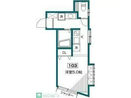 グランエッグス明大前サウス(ワンルーム/1階)の間取り写真