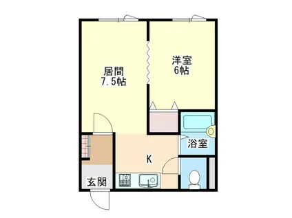 コーポ華みずき(1LDK/3階)の間取り写真