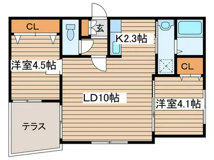 DINASTIA VI(2LDK/1階)の間取り写真