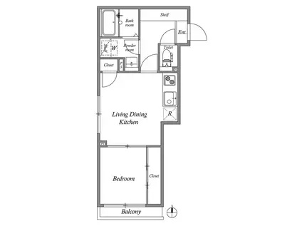 ルクレ目白西坂(1DK/2階)の間取り写真