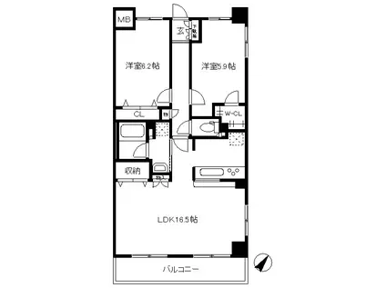 M′SHOUSE(2LDK/1階)の間取り写真