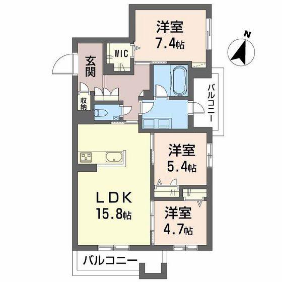 BALLOONFLOWER サウス(3LDK/2階)の間取り写真