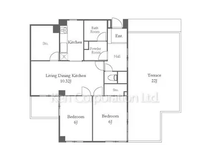 パセオ三光坂(2SLDK/7階)の間取り写真