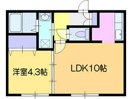 CHERISH SQUARE(1LDK/2階)の間取り写真