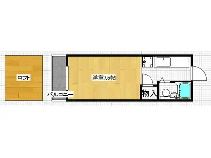 ジョイフル相生(ワンルーム/3階)の間取り写真