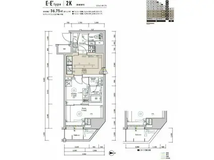 シーフォルム高田馬場2(2K/2階)の間取り写真