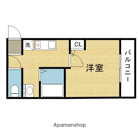 COURT GIN(1K/3階)の間取り写真