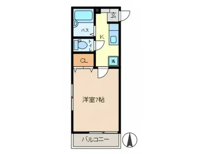 REVEUR H(1K/2階)の間取り写真