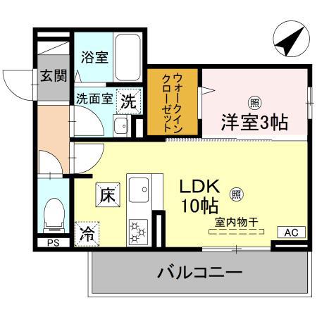 D-ROOM彦根市後三条町(1LDK/1階)の間取り写真