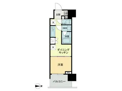 ライオンズ東京三ノ輪ミレス(1DK/2階)の間取り写真