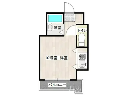 モアフィールド箱崎II(ワンルーム/7階)の間取り写真