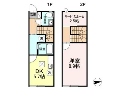 エスポワール・F(1SDK/1階)の間取り写真