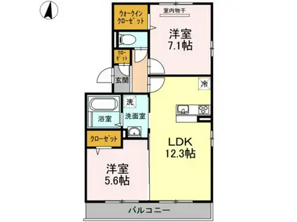 メゾンN(2LDK/2階)の間取り写真