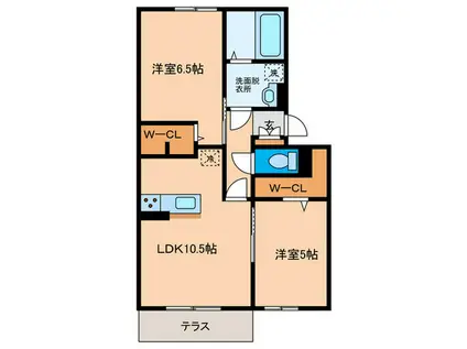 リバーサイドガーデン(2LDK/1階)の間取り写真