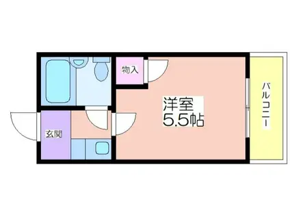 サンシャトー粟生間谷(1K/1階)の間取り写真