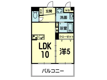 ソアー坪井(1LDK/4階)の間取り写真