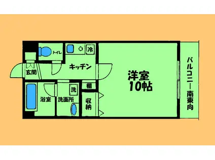 ケンブリッジアサカ(1K/2階)の間取り写真