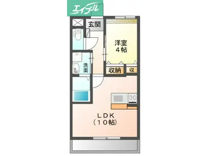 アドバンス・ヒルズ(1LDK/2階)の間取り写真