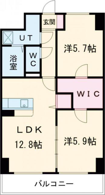 アグレアーブル(2LDK/5階)の間取り写真