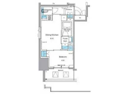 プライムアーバン浅草田原町(1DK/7階)の間取り写真