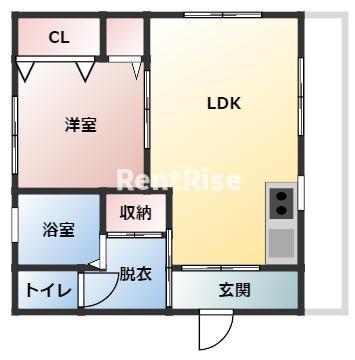 リアル神山(1LDK/3階)の間取り写真
